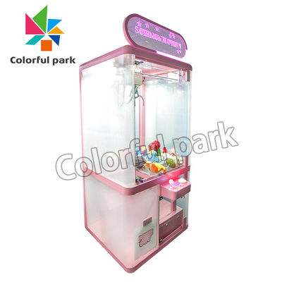 Máquina de vidro do guindaste da garra do brinquedo da boneca do metal inteiramente transparente a fichas da máquina de Arcade Gift dos jogos