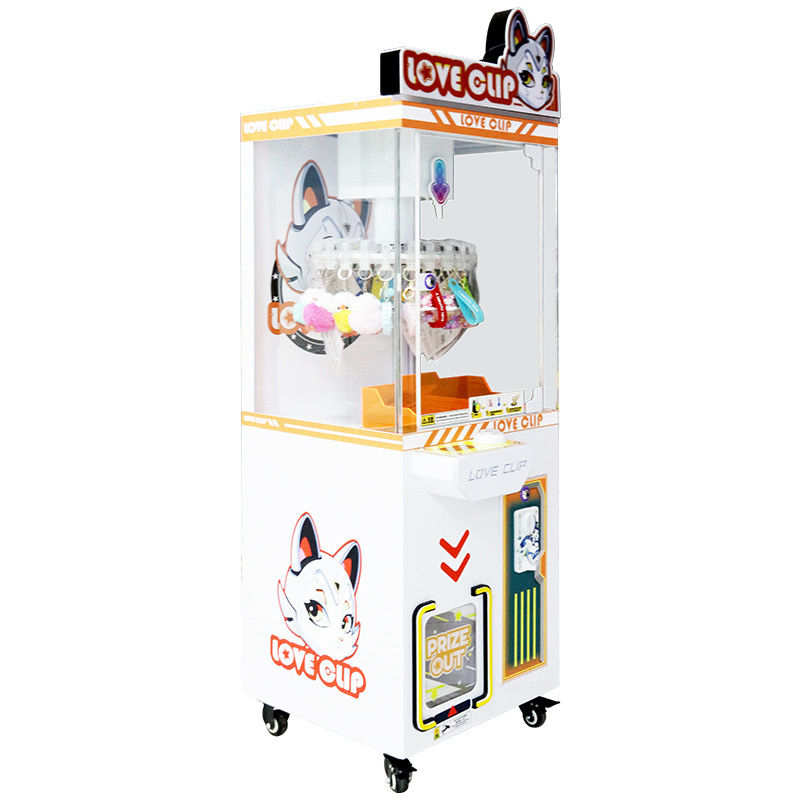 Child Arcade Claw Machine Games For Sale Orange Coin-Operated Game Machine Starry Love Clip