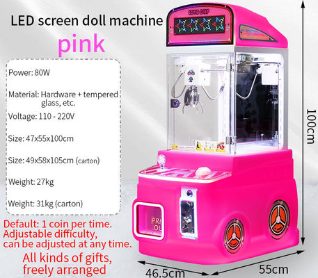 Mini Garras Personalizadas Rosa em Várias Cores para Máquina de Pelúcia Operada por Moedas