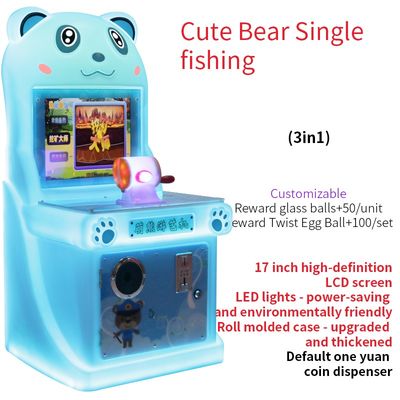 Mini Máquina de Arcade Infantil de Pesca Divertida com Ursinho Fofo e Venda Automática 220V