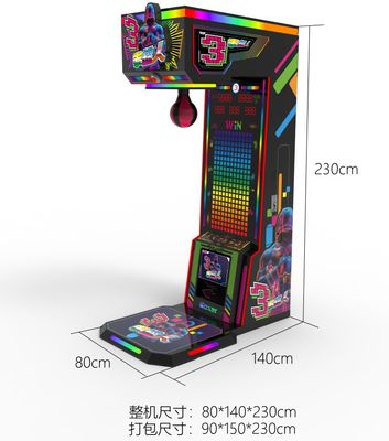 Grande máquina de jogos de boxe de arcade com tema de desenho animado, operada por moedas